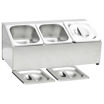 Ruostumaton teräs ruokavuokateline Balc GN 1/6 (3 kpl)