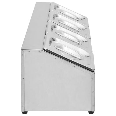 Ruostumaton teräs ruokavuokateline Balc GN 1/6 (4 kpl)