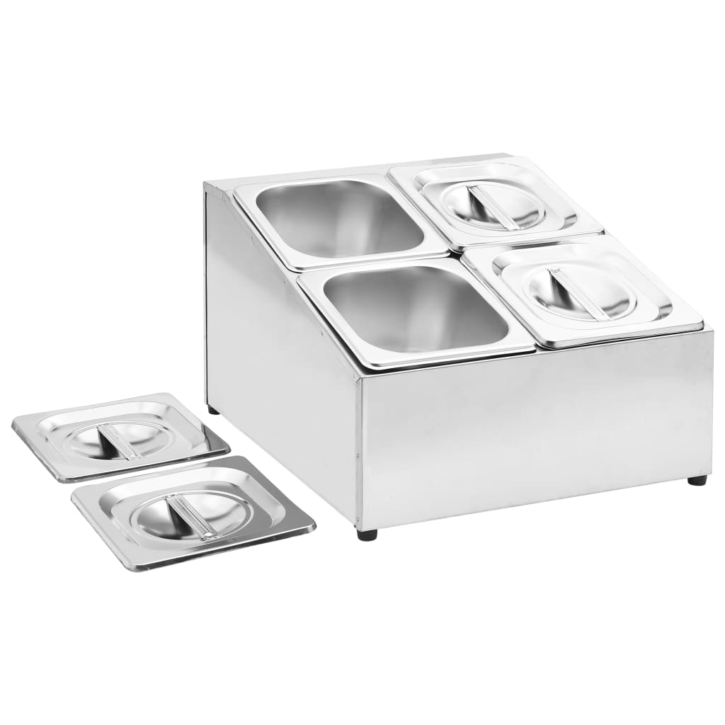 Ruostumaton teräksinen ruokavuokateline Balc GN 1/6 (4 kpl)