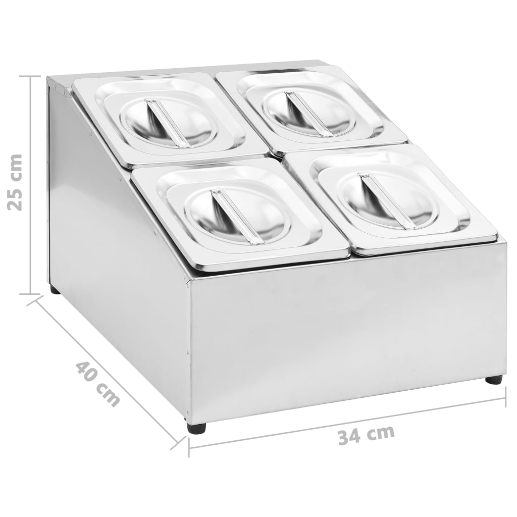Ruostumaton teräksinen ruokavuokateline Balc GN 1/6 (4 kpl)