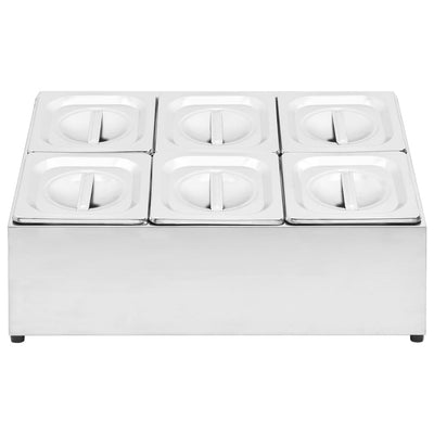 Ruostumaton teräs ruokavuokateline Balc GN 1/6 (6 kpl)