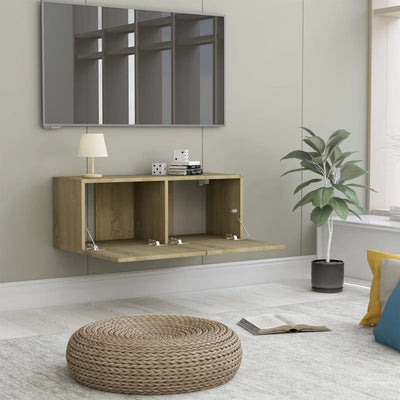 TV-taso Sonoma-tammi 80x30x30 cm tekninen puu