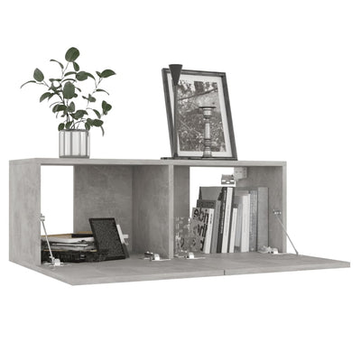 TV-taso betoninharmaa 80x30x30 cm tekninen puu
