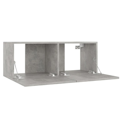 TV-taso betoninharmaa 80x30x30 cm tekninen puu