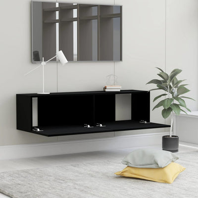 TV-taso musta 120x30x30 cm tekninen puu
