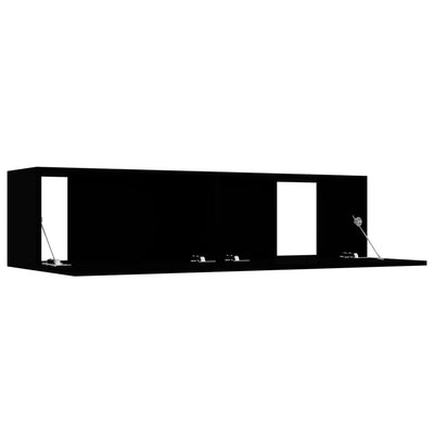 TV-taso musta 120x30x30 cm tekninen puu