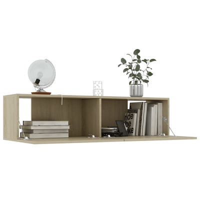 TV-taso Sonoma-tammi 120x30x30 cm tekninen puu