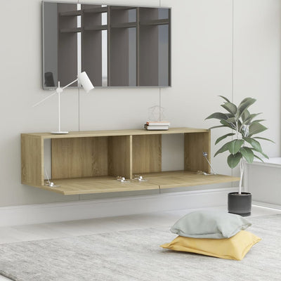 TV-taso Sonoma-tammi 120x30x30 cm tekninen puu