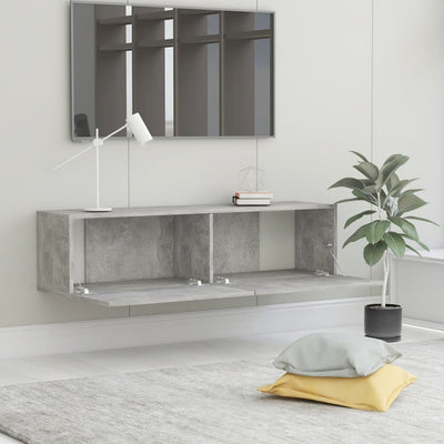 TV-taso betoninharmaa 120x30x30 cm tekninen puu