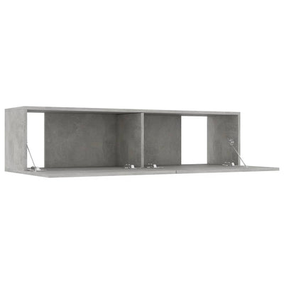TV-taso betoninharmaa 120x30x30 cm tekninen puu