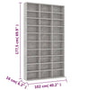 CD-hylly betoninharmaa 102x16x177,5 cm tekninen puu
