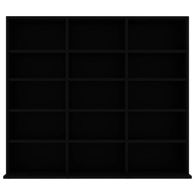 CD-hylly musta 102x23x89,5 cm lastulevy