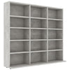 CD-hylly betoninharmaa 102x23x89,5 cm tekninen puu