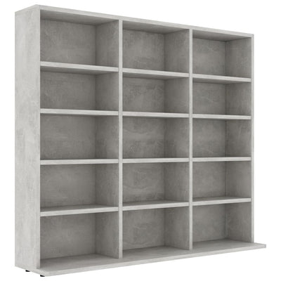 CD-hylly betoninharmaa 102x23x89,5 cm tekninen puu