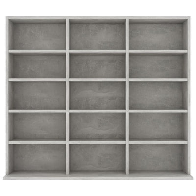 CD-hylly betoninharmaa 102x23x89,5 cm tekninen puu