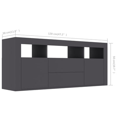 TV-taso harmaa 120x30x50 cm tekninen puu