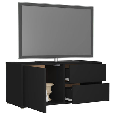 TV-taso musta 80x34x36 cm tekninen puu