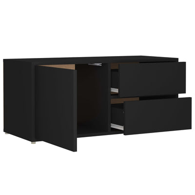 TV-taso musta 80x34x36 cm tekninen puu