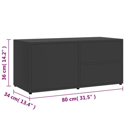 TV-taso harmaa 80x34x36 cm tekninen puu