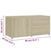 TV-taso Sonoma-tammi 80x34x36 cm tekninen puu