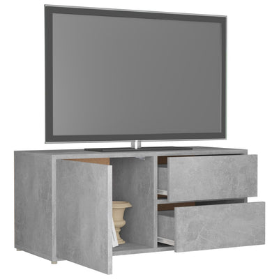 TV-taso betoninharmaa 80x34x36 cm tekninen puu