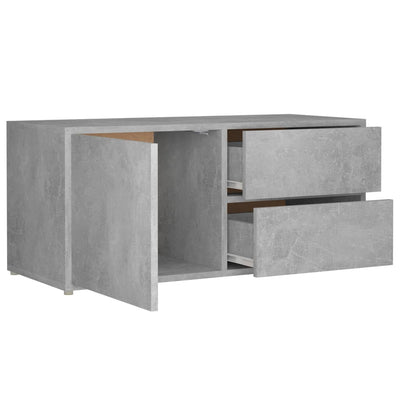 TV-taso betoninharmaa 80x34x36 cm tekninen puu