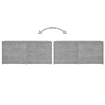 TV-taso betoninharmaa 80x34x36 cm tekninen puu