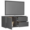 TV-taso korkeakiilto harmaa 80x34x36 cm lastulevy