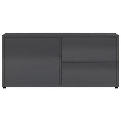 TV-taso korkeakiilto harmaa 80x34x36 cm lastulevy