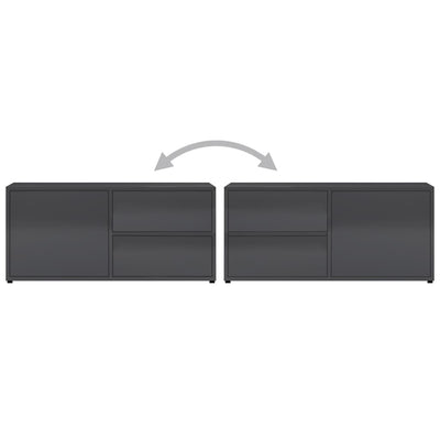 TV-taso korkeakiilto harmaa 80x34x36 cm lastulevy