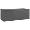 TV-taso korkeakiilto harmaa 80x34x30 cm tekninen puu