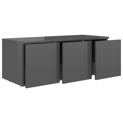 TV-taso korkeakiilto harmaa 80x34x30 cm tekninen puu