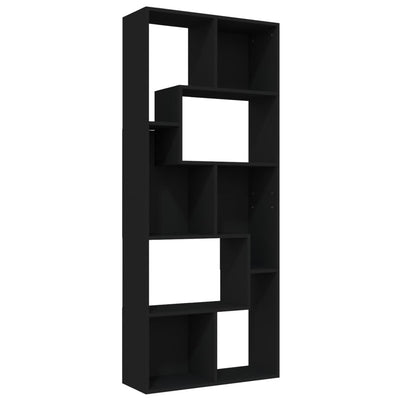 Kirjahylly musta 67x24x161 cm tekninen puu