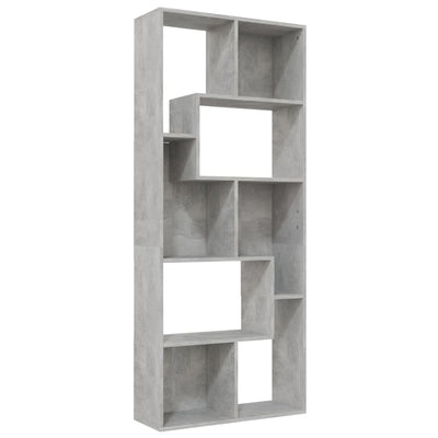 Kirjahylly betoninharmaa 67x24x161 cm tekninen puu