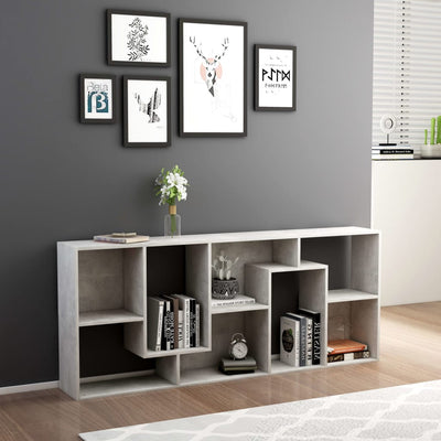 Kirjahylly betoninharmaa 67x24x161 cm tekninen puu