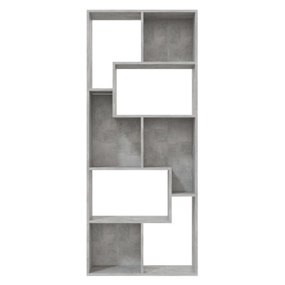 Kirjahylly betoninharmaa 67x24x161 cm tekninen puu