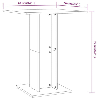 Bistropöytä musta 60x60x75 cm tekninen puu