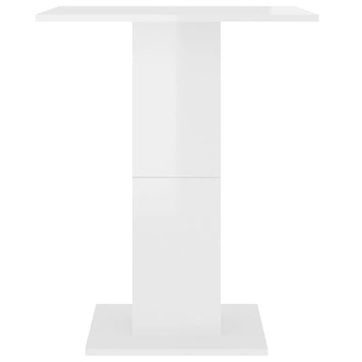 Bistropöytä korkeakiilto valkoinen 60x60x75 cm tekninen puu