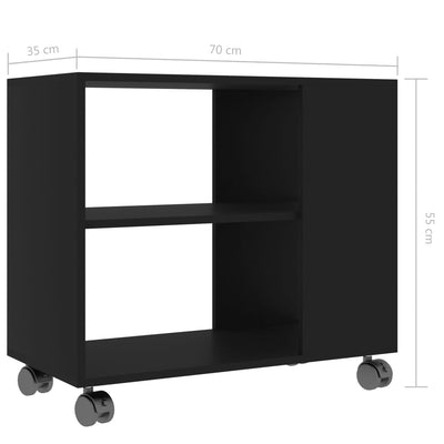Sivupöytä musta 70x35x55 cm tekninen puu