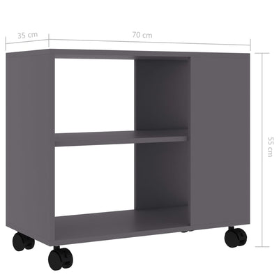 Sivupöytä harmaa 70x35x55 cm tekninen puu