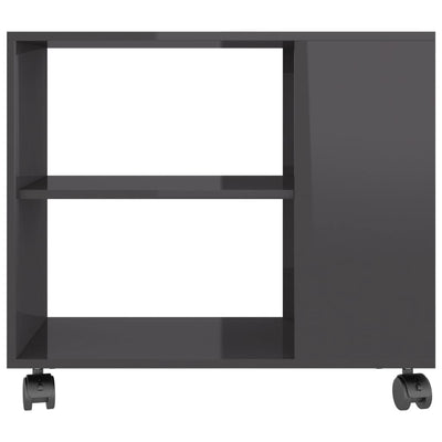 Sivupöytä korkeakiilto harmaa 70x35x55 cm tekninen puu