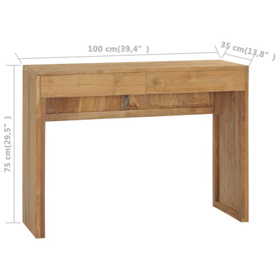 Konsolipöytä 100x35x75 cm täysi tiikki