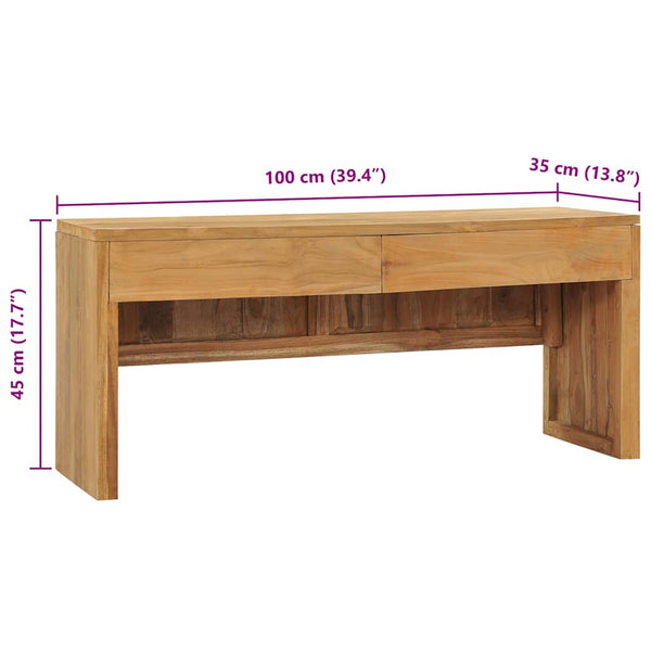 TV-taso 100x35x45 cm täysi tiikki