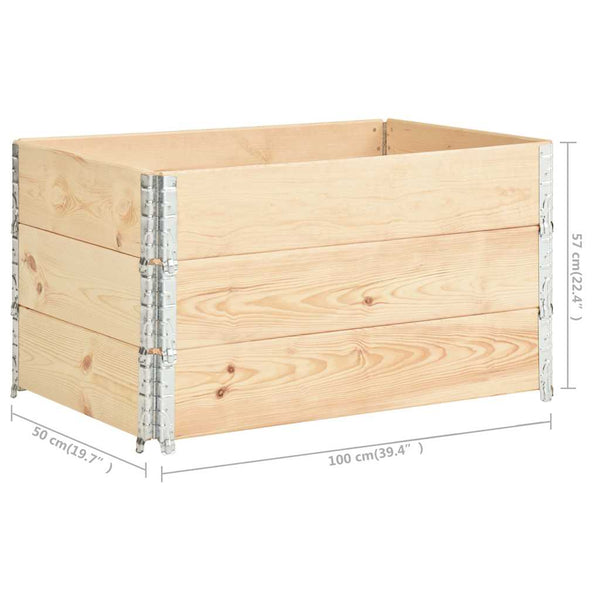 Kuormalavan reunukset 3 kpl 50x100 cm täysi mänty