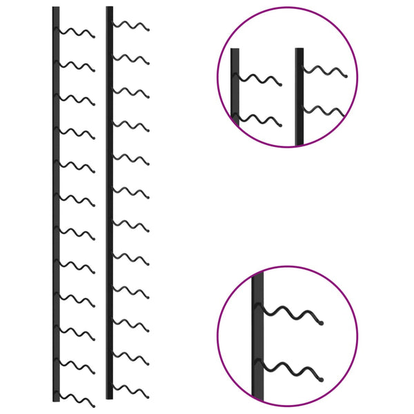 Musta seinäkiinnitteinen viinipulloteline Faria 24 pullolle (rauta)