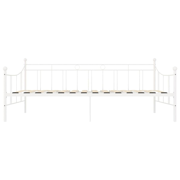 Päivävuoteenrunko valkoinen metalli 90x200 cm