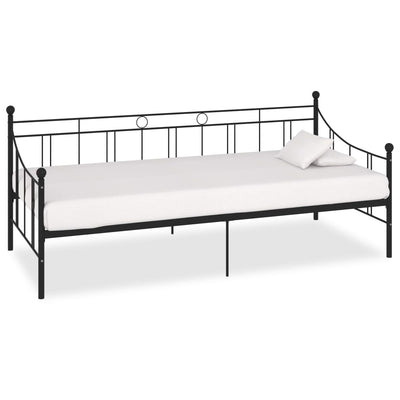 Päivävuoteenrunko musta metalli 90x200 cm