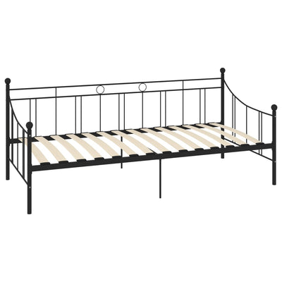 Päivävuoteenrunko musta metalli 90x200 cm