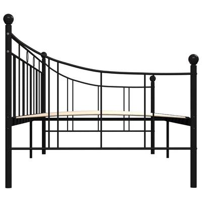 Päivävuoteenrunko musta metalli 90x200 cm