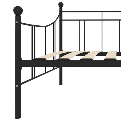Päivävuoteenrunko musta metalli 90x200 cm